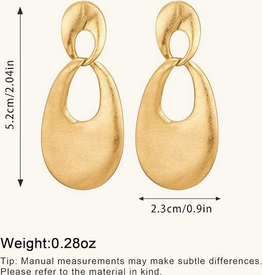 Geometric 14K Gold-Plated Teardrop Earrings