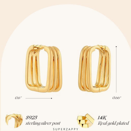 Geometric Multilayer  Earrings