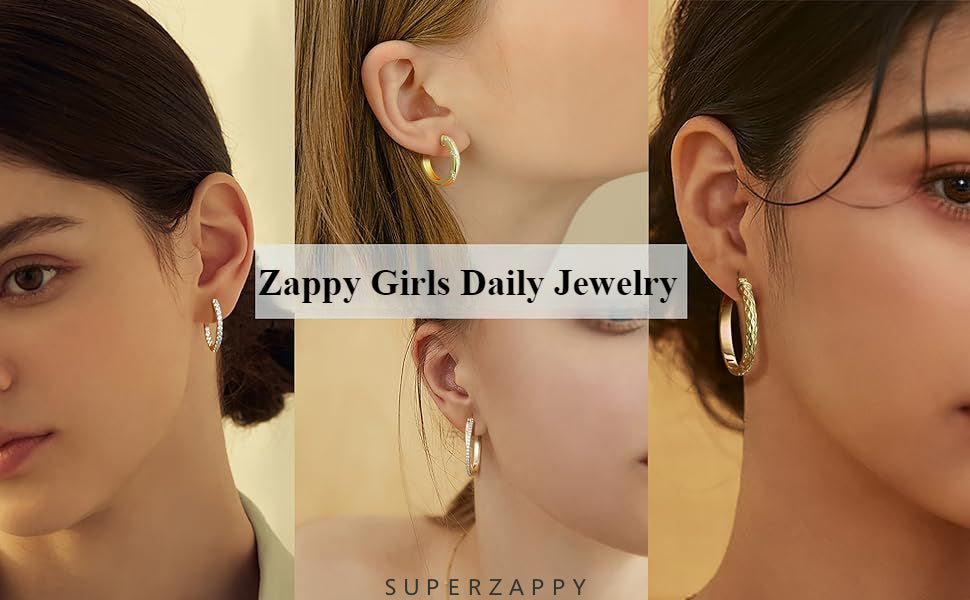 Hoop 18K Gold-Plated Zircon Earrings