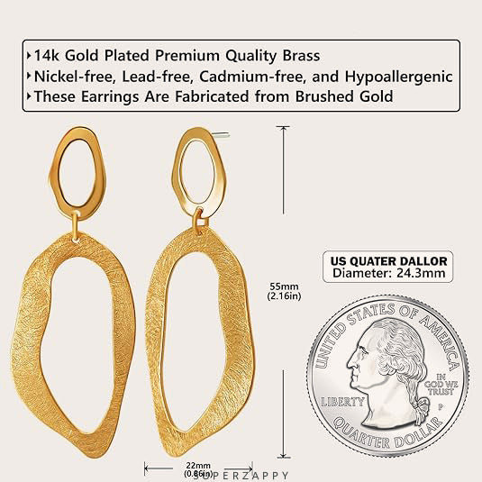 Geometric Luxury Brushed Earrings