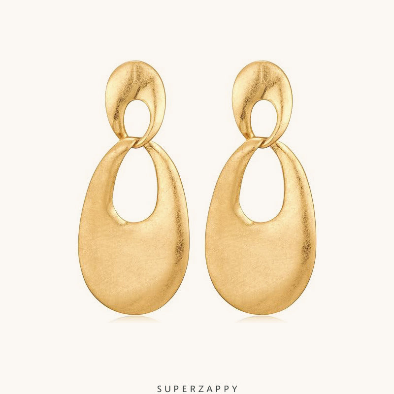 Geometric 14K Gold-Plated Teardrop Earrings