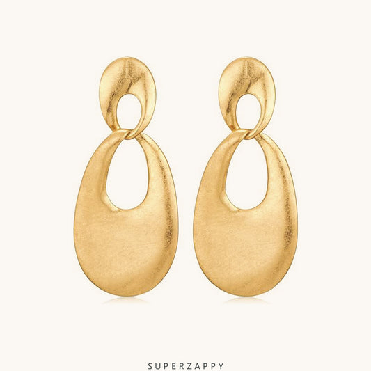 Geometric 14K Gold-Plated Teardrop Earrings