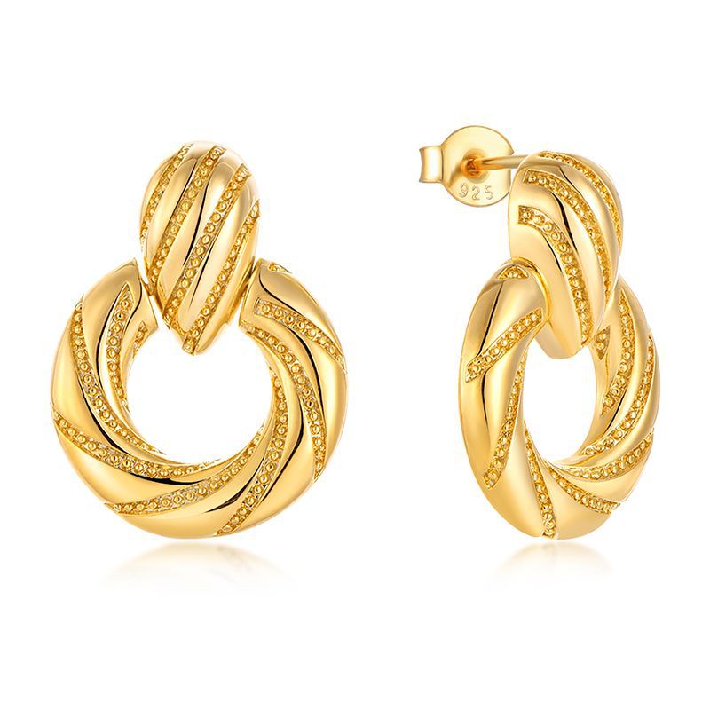 Geometric  Vintage-Inspired Twist Hoop Earrings