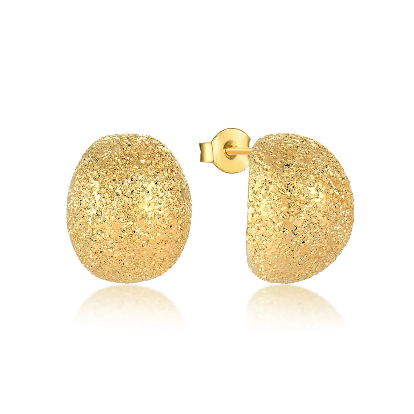 Niche Geometric Textured Round Stud Earrings