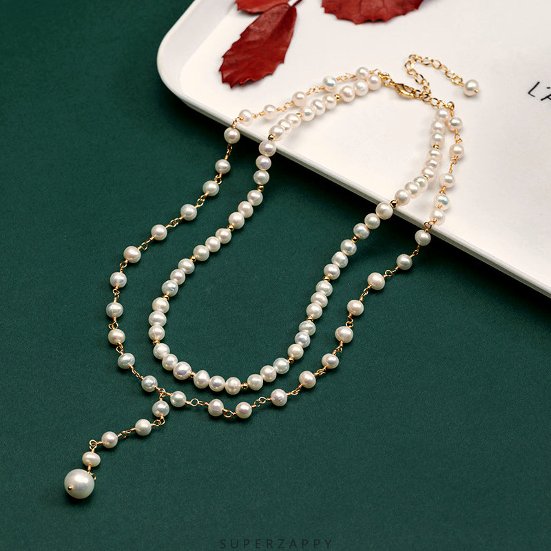 Baroque Freshwater Pearl Queen Double-Layer Necklace