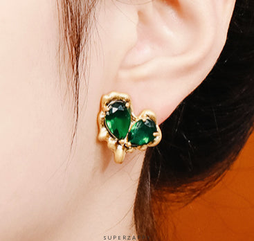 Emerald Heart Earrings