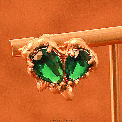 Emerald Heart Earrings