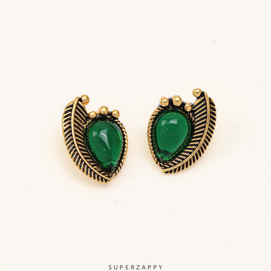 Gilded Emerald Earrings