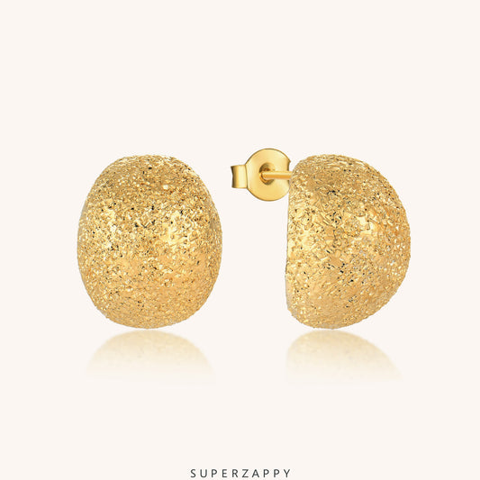 Niche Geometric Textured Round Stud Earrings