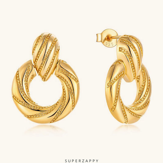 Geometric  Vintage-Inspired Twist Hoop Earrings