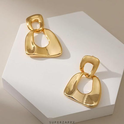 Geometric 14K Gold-Plated Paperclip Earrings