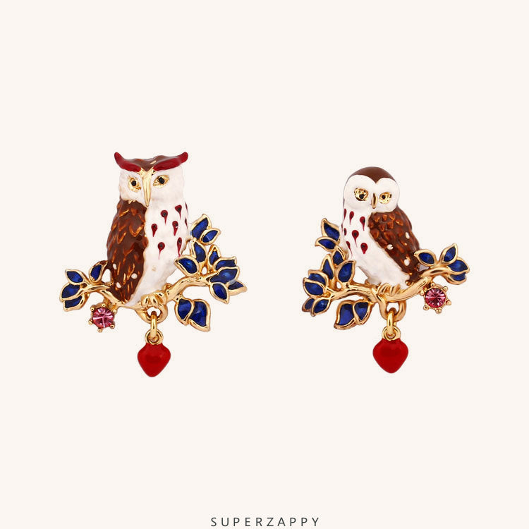 Owl Asymmetrical Earrings