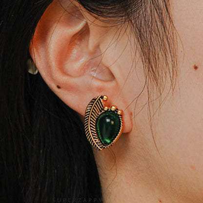 Gilded Emerald Earrings