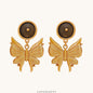 Vintage Mother-of-Pearl Butterfly Stud Earrings