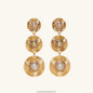 French Vintage-Inspired Pearl Gold-Plated Earrings