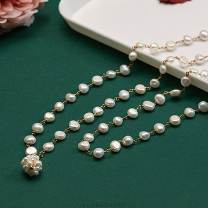 Baroque Freshwater Pearl Hydrangea Double-Layer Necklace