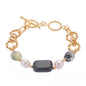 Baroque Freshwater Pearl and Natural Stone Bracelet