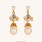 Silk Road Earrings - Vintage Enamel & Pearl Baroque