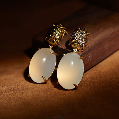 Natural High Ice Translucent Egg Opal Earrings