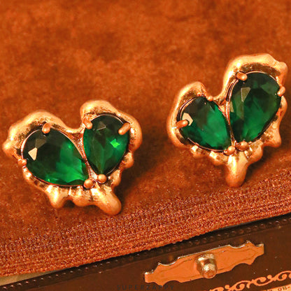 Emerald Heart Earrings