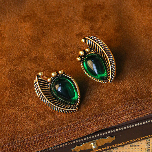 Gilded Emerald Earrings