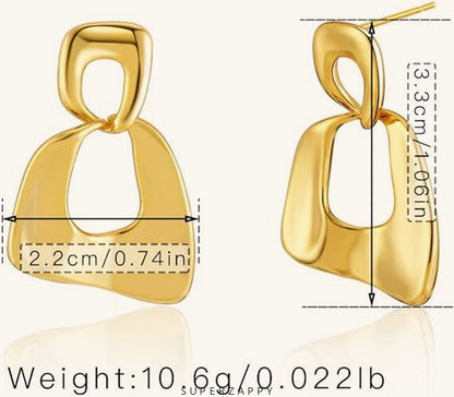 Geometric 14K Gold-Plated Paperclip Earrings