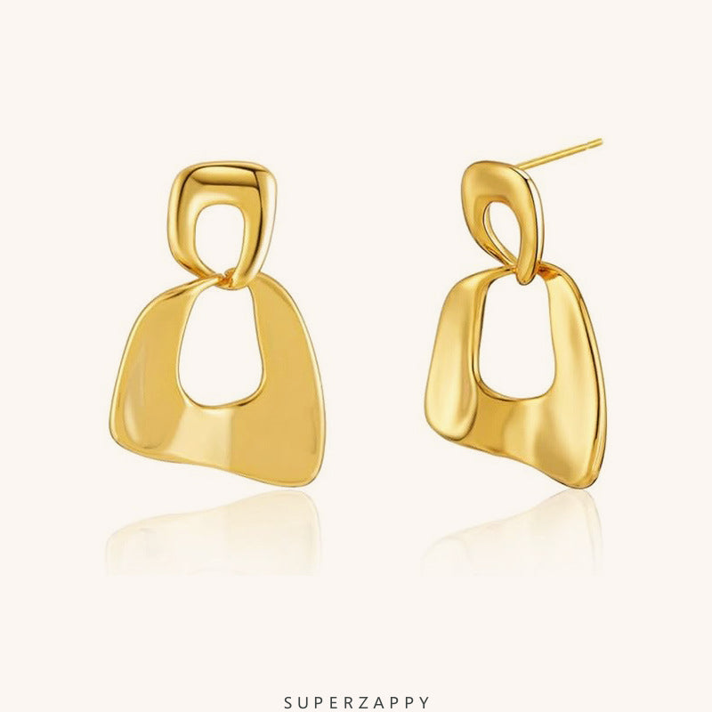 Geometric 14K Gold-Plated Paperclip Earrings