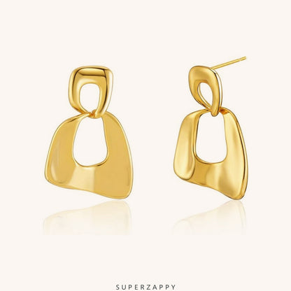 Geometric 14K Gold-Plated Paperclip Earrings