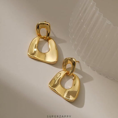 Geometric 14K Gold-Plated Paperclip Earrings