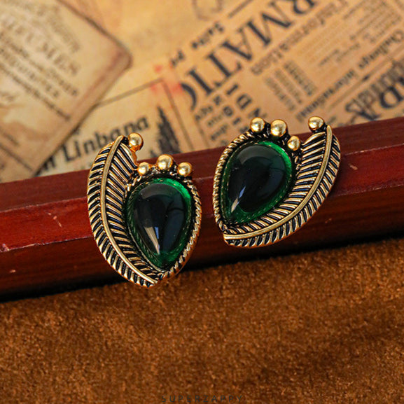 Gilded Emerald Earrings